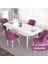 Concept Eva Serisi 80X132 Açılabilir Mdf Beyaz Mutfak Masa Takımı ve 4 Sandalye 2