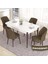 Concept Eva Serisi 80X132 Açılabilir Mdf Beyaz Masa Ceviz Ayak Mutfak Masa Takımı ve 4 Sandalye 1