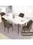 Concept Eva Serisi 80X132 Açılabilir Mdf Beyaz Masa Ceviz Ayak Mutfak Masa Takımı ve 4 Sandalye 2