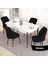 Concept Eva Serisi 80X132 Açılabilir Mdf Beyaz Masa Ceviz Ayak Mutfak Masa Takımı ve 4 Sandalye 1