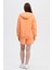Kadın Kapüşonlu Fermuarlı Oversıze Sweatshirt Oranj - Xs 2