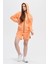 Kadın Kapüşonlu Fermuarlı Oversıze Sweatshirt Oranj - Xs 4