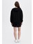 Kadın Kapüşonlu Fermuarlı Oversıze Sweatshirt Siyah 3