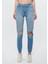 Kadın STAR Orta Mavi Yırtıklı 90s Vıntage Jean Pantolon 101077-85157 2