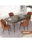 Concept Nef Serisi 70X114 Açılabilir Mdf Barok Ahşap Desen Mutfak Masa Takımı 4 Sandalye 2