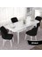 Concept Nef Serisi 70X114 Açılabilir Mdf Beyaz Mermer Desen Mutfak Masa Takımı 4 Sandalye 2