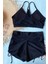 Yanlardan Ayarlı Büzgülü Deniz Şortlu Tankini Bikini Takım 2