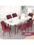 Concept Nef Serisi 70X114 Beyaz Masa Ceviz Ayak Açılabilir Mdf Mutfak Masa Takımı 6 Sandalye 2