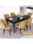 Concept Nef Serisi 70X114 Açılabilir Mdf Siyah Mermer Desen Mutfak Masa Takımı 6 Sandalye 1
