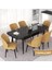 Concept Nef Serisi 70X114 Açılabilir Mdf Siyah Mermer Desen Mutfak Masa Takımı 6 Sandalye 2