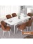 Concept Nef Serisi 70X114 Açılabilir Mdf Mutfak Masa Takımı Beyaz Masa ve 6 Sandalye 1