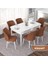 Concept Nef Serisi 70X114 Açılabilir Mdf Mutfak Masa Takımı Beyaz Masa ve 6 Sandalye 2