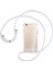 Apple iPhone 6 / 6S Kılıf Boyun Omuz Askılı Beyaz iPli Kordonlu Anti Şok Köşe Korumalı Şeffaf Silikon X-ROP 1