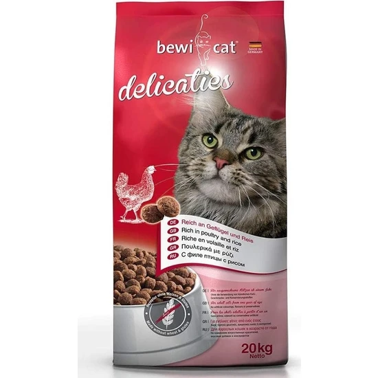 Bewı Cat Adult Delicaties 20 kg – Yetişkin Kediler Için Kümes Hayvanlı Kedi Kuru Maması