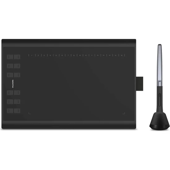 Huion INSPIROYH1060P 8192 Kademe Basınç Hassasiyetli, 5080LPI Çözünürlük, 12 Adet Kısayol Tuşu, Pilsiz Kalemli, Android Uyumlu Grafik Tablet (HUH1060P)