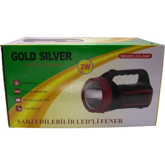 Gold Silver GS-2645 7W Şarj Edilebilir El Feneri