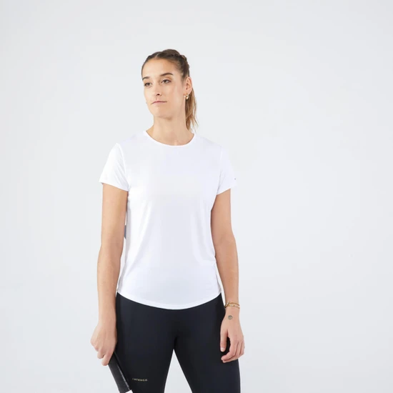 Decathlon ARTENGO Kadın Tenis Tişörtü - Beyaz - Essentiel 100