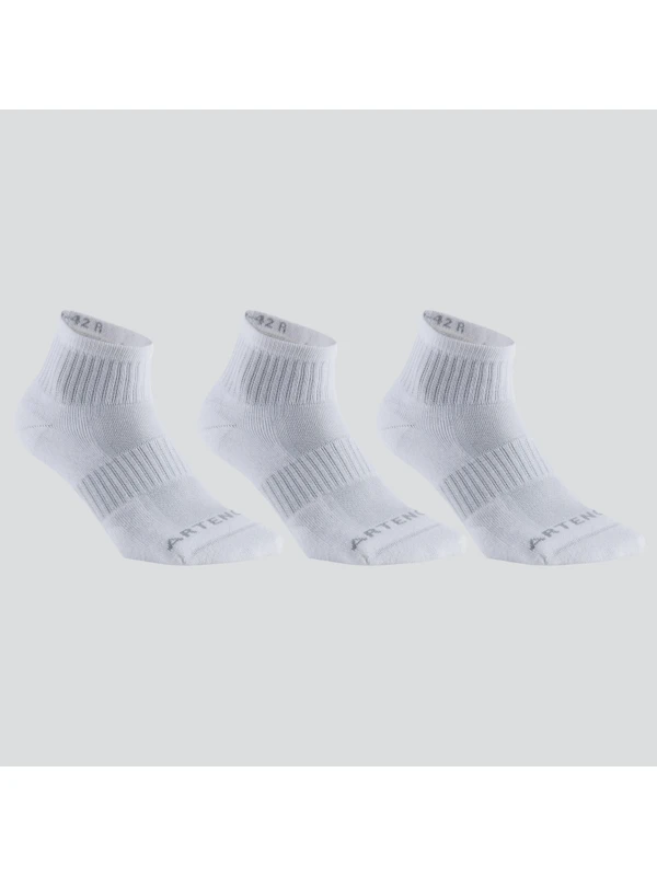 Decathlon Artengo Tenis Çorabı - Orta Boy Konç - Unisex - 3 Çift - Beyaz - Rs 500