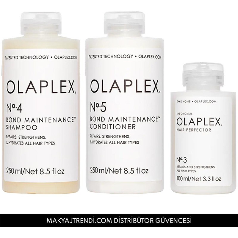 OLAPLEX Bond Maintenance System - Saç Kusursuzlaştırıcı & Bağ Üçlü Bakım Seti