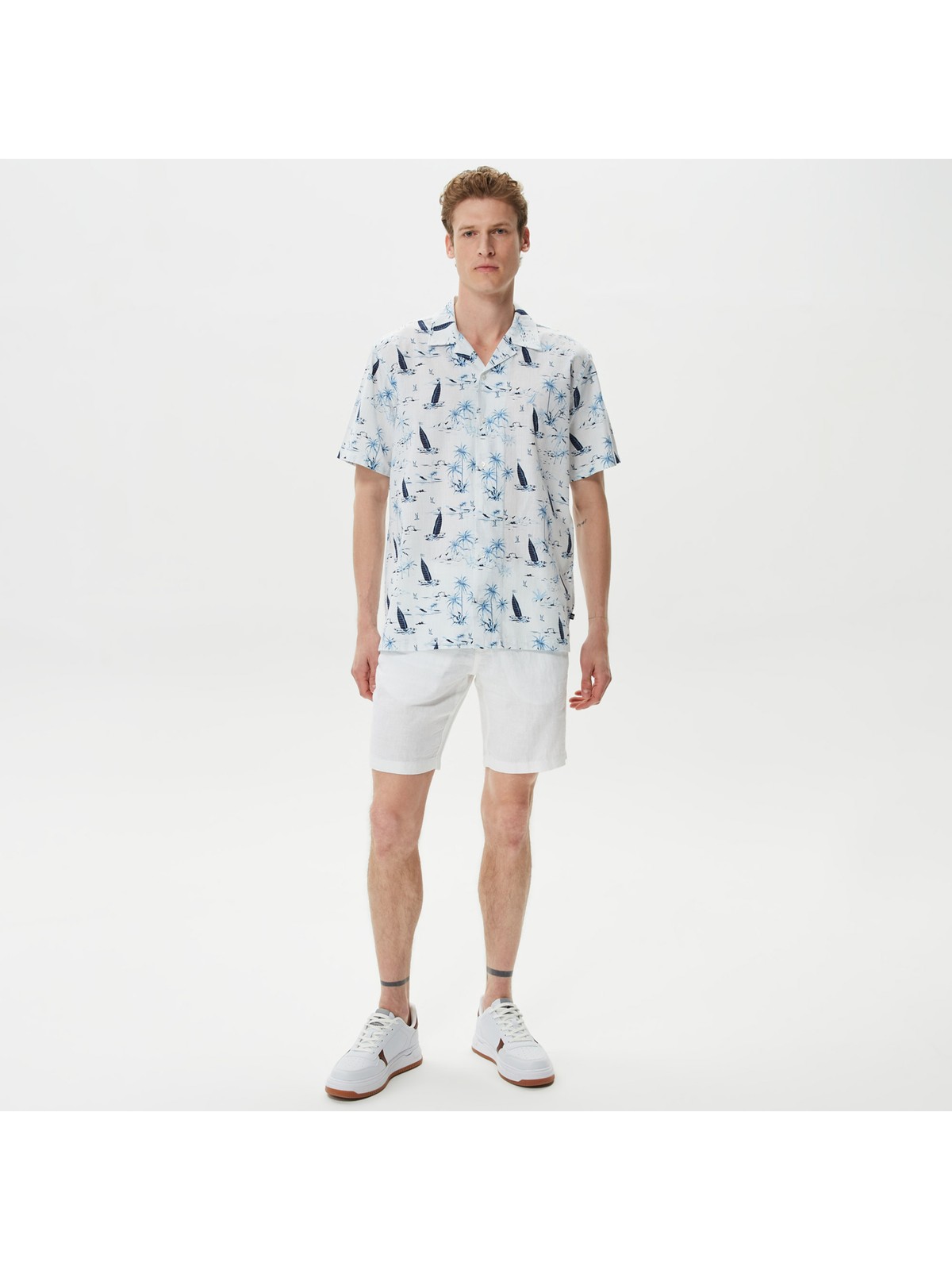 Nautica Erkek Beyaz Keten Bermuda B35214T.1BW