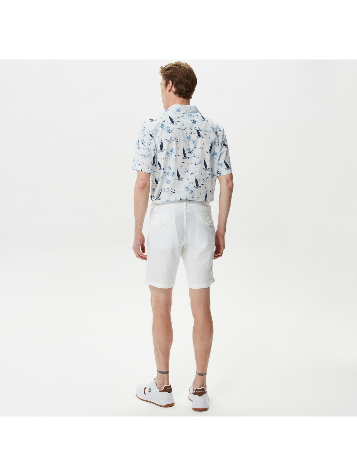 Nautica Erkek Beyaz Keten Bermuda B35214T.1BW - Görsel 2