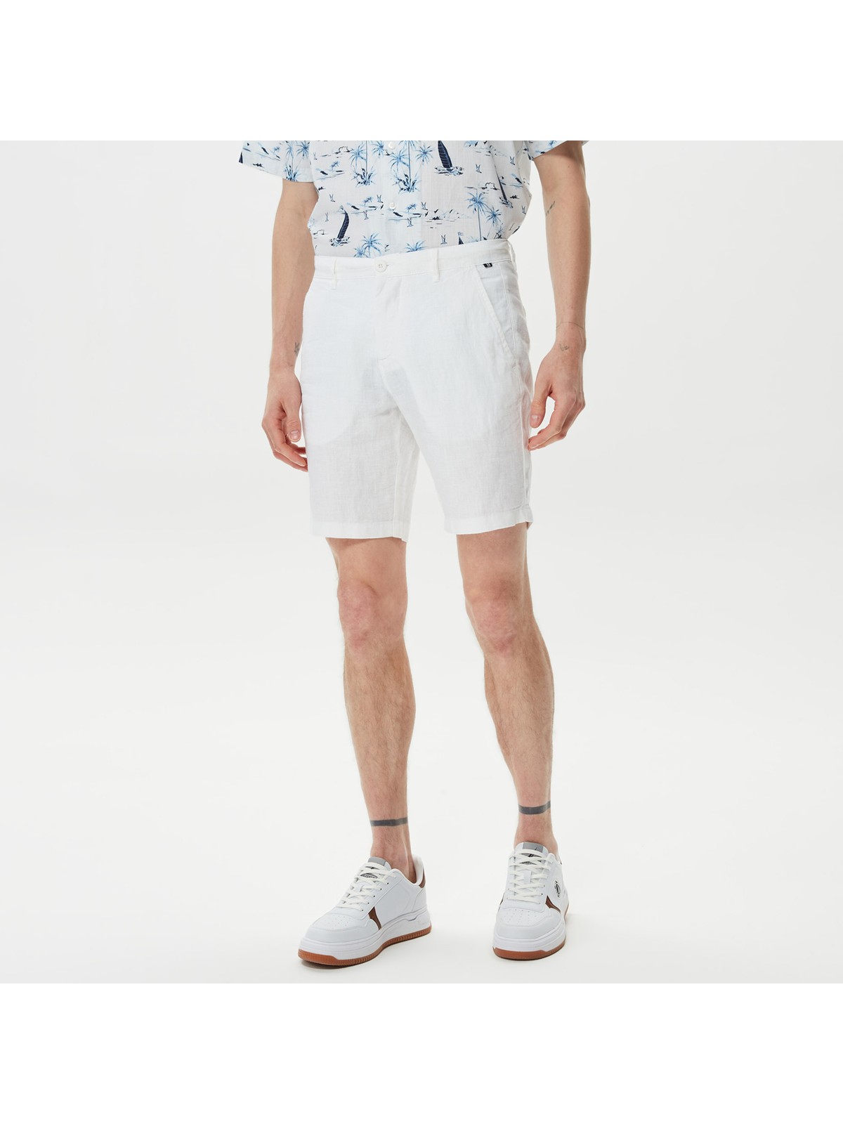 Nautica Erkek Beyaz Keten Bermuda B35214T.1BW - Görsel 3