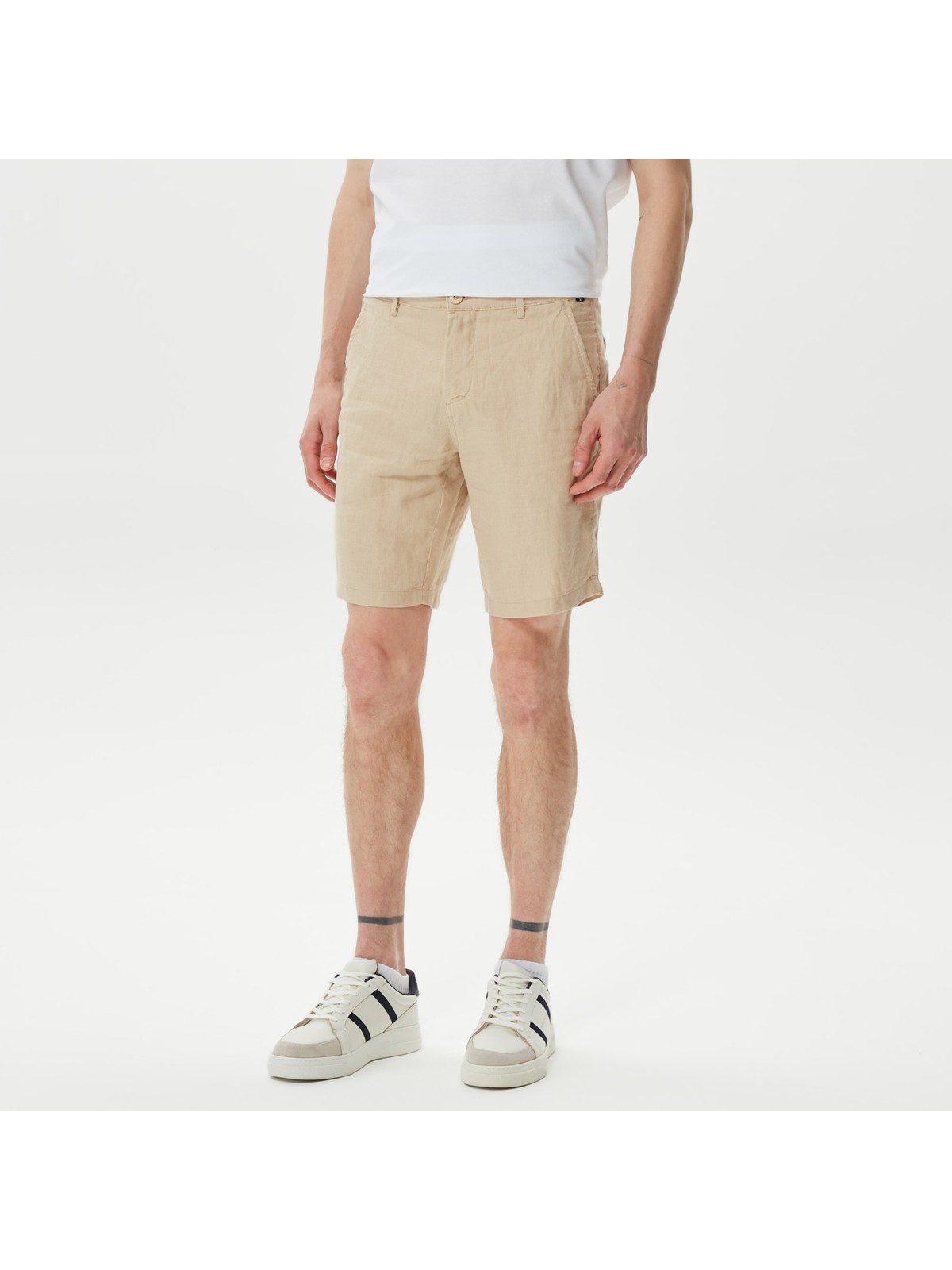 Nautica Erkek Krem Keten Bermuda B35214T.12X - Görsel 3