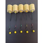 Pusula Sazan Rig Küspe Aparatlı Yüzen Sarı Toplu 5’li Set Takım (Küspe Dahil) 8.5 cm Uzunlukta
