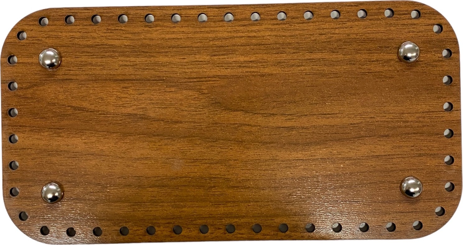 Ala Depo Ahşap Çanta Tabanı Ceviz 13X25 cm Kahverengi Renkli Detaylarla
