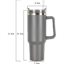 Dmxtop 40OZ Kulplu Taşınabilir Araba Bardağı - Gri (Yurt Dışından)