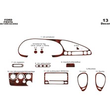 meriç cockpit design Meriç® Ford Fiesta Ön Torpido Kaplama Maun 13 Parça 1999-2002