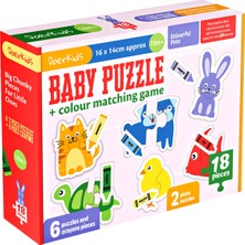 DoerKids Renkli Hayvanlar Baby Puzzle 18 Parça Crayon Eşleştirme Güvenli Eğlence