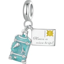 İyi Tatiller Seyahat Bavulu Charm | 925 Ayar Gümüş