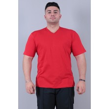 Yenitrendis Kırmızı V Yaka T-Shirt