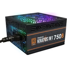 Gamdıas 750W 80+ Bronze Kratos M1-750B 12CM Rgb Fanlı Power Supply