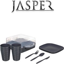 Jasper JPR-3417 32 Parça 6 Kişilik Piknik Seti Antrasit Gri