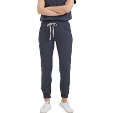 Wio Uniform Jogger- Kadın Likralı Koyu Gri Üniforma Pantolon