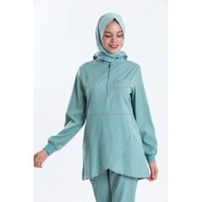 Wio Uniform Jasmıne - Kadın Likralı Mint Yeşili Tesettür Üniforma Takımı