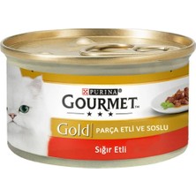 Gourmet Gold Parça Etli Sığır Etli Kedi Konservesi 85 gr