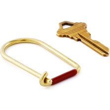 Craighill Wilson Keyring Enameled Brass- Pirinç Anahtarlık Altın-Kırmızı