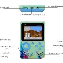 Dahili 500 Oyun Retro Taşınabilir Mini El Video Oyun Konsolu 8-Bit 3.0 Inç Renkli LCD Iki Oyun Oyuncu (Yurt Dışından)