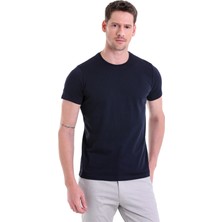 Hatemoğlu Düz Regular Fit 100% Pamuk Bisiklet Yaka Tişört