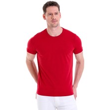 Hatemoğlu Düz Regular Fit 100% Pamuk Bisiklet Yaka Tişört