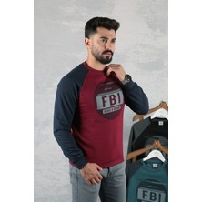 FBI Bisiklet Yaka Reglan Kol Pamuk Karışımından Üretilmiş Manşetleri ve Etek Ucu Ribanalı Içi Yumuşak Sweatshirt 95111