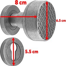 Badem10 Linda Dış Kapı Tokmağı Topuzu Kolu Metal Tokmak Antik Sarı Kapı Kolu Yale Sağa Sola Uygun 1 Takım