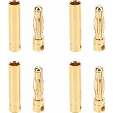 4 Çift 4mm Altın Kaplama Banana Dişi Erkek Soket 40A Pil Batarya Lion Bullet Plug Kablo Konnektör