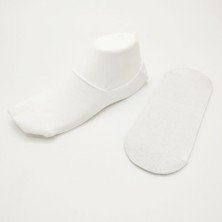 Sanalbolluk Silikonlu Beyaz Renk Bayan Babet Çorap 6 Lı Paket