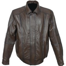 Sanalbolluk Beli Lastikli Model Fındık Renk Erkek Deri Mont