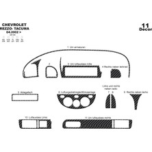 meriç cockpit design Meriç® Chevrolet Rezzo Tacuma Ön Torpido Kaplama Maun 11 P. 2002-2009