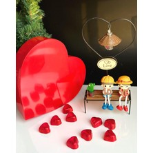 Queen Aksesuar Sevgililer Günü Love Yazılı Kız Erkek Sallanan Biblo Masa Gece Lambası Kalp Kutu Çikolata Hediyeseti